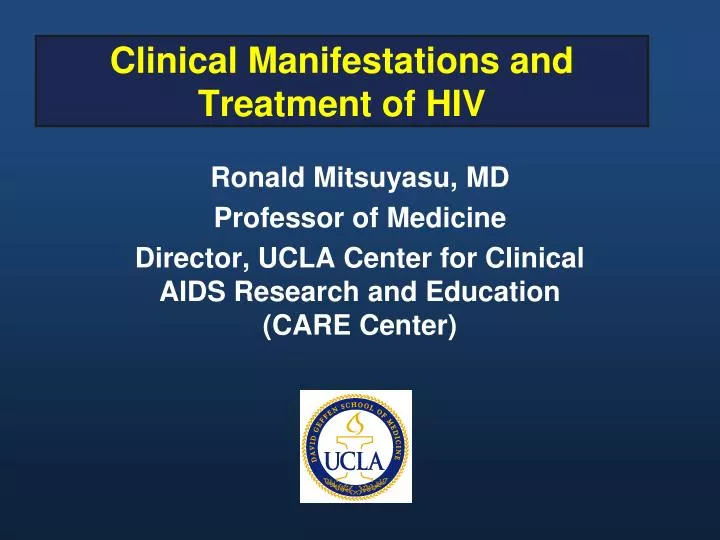 clinical manifestations and treatment of hiv