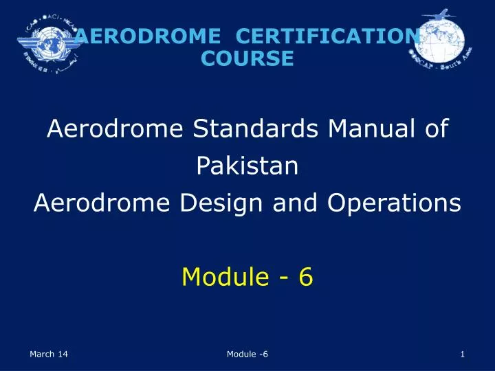 aerodrome standards manual of pakistan aerodrome design and operations module 6