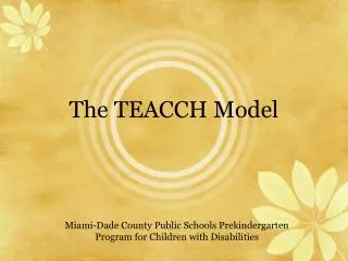The TEACCH Model
