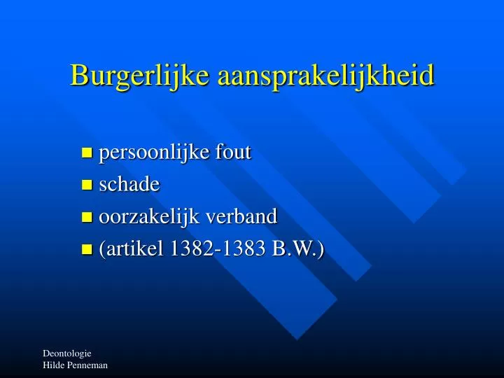 burgerlijke aansprakelijkheid