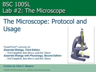 BSC 1005L Lab #2: The Microscope