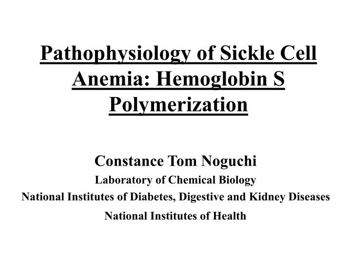 pathophysiology of sickle cell anemia hemoglobin s polymerization