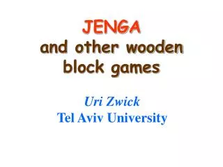 JENGA and other wooden block games
