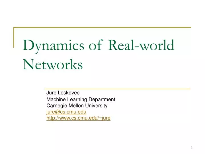dynamics of real world networks