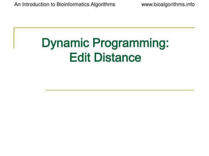 dynamic programming edit distance