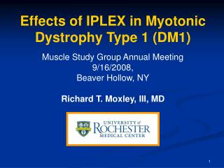 Effects of IPLEX in Myotonic Dystrophy Type 1 (DM1)