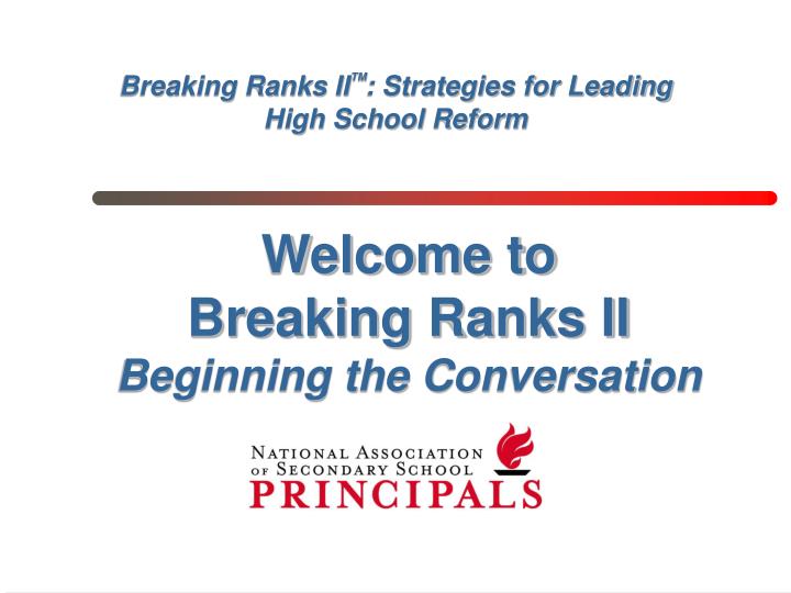 breaking ranks ii strategies for leading high school reform