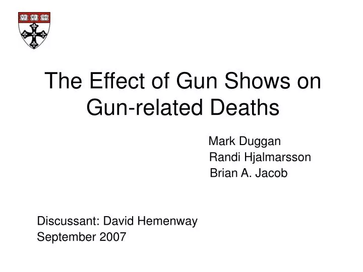 the effect of gun shows on gun related deaths