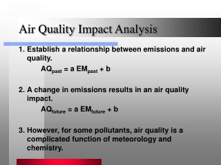Air Quality Impact Analysis