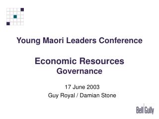 Young Maori Leaders Conference Economic Resources Governance