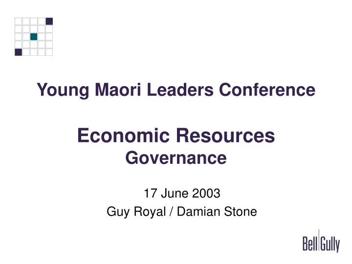 young maori leaders conference economic resources governance