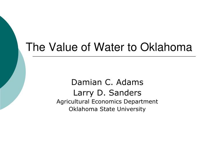 the value of water to oklahoma