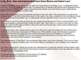 In My Mind : New international duet from Diane Marino and Ro