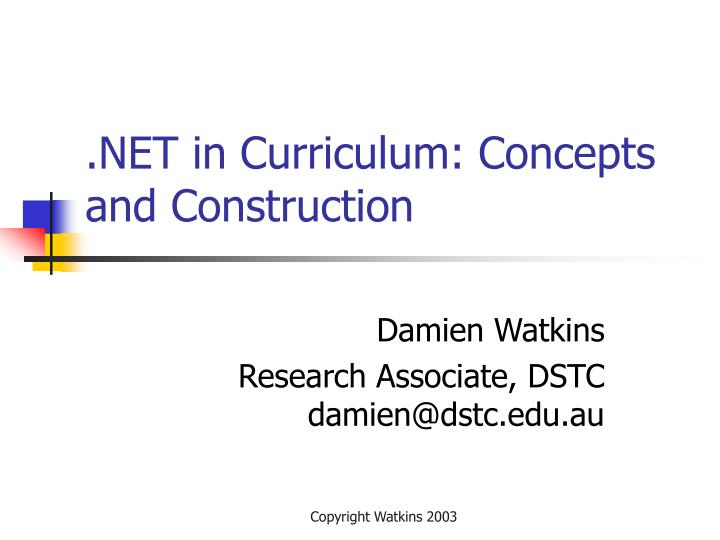 net in curriculum concepts and construction