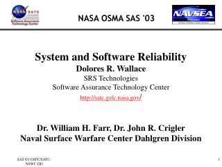 NASA OSMA SAS '03