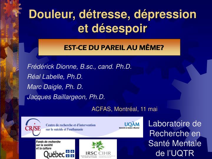 douleur d tresse d pression et d sespoir