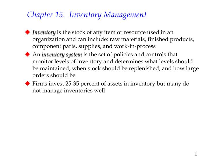 chapter 15 inventory management