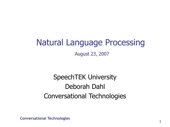 natural language processing august 23 2007