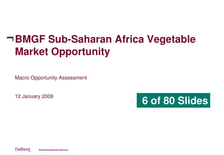 bmgf sub saharan africa vegetable market opportunity