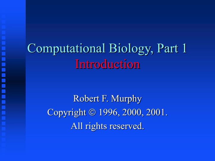 computational biology part 1 introduction