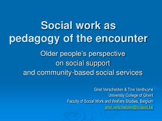 Social work as pedagogy of the encounter