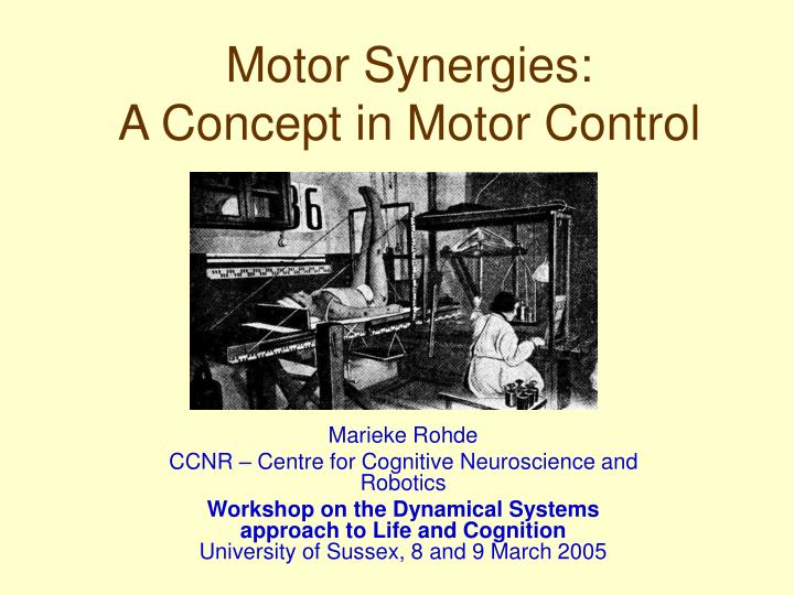 motor synergies a concept in motor control