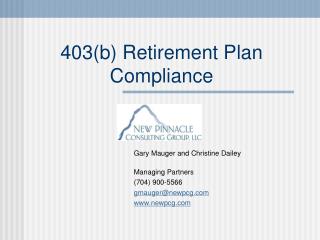 403(b) Retirement Plan Compliance
