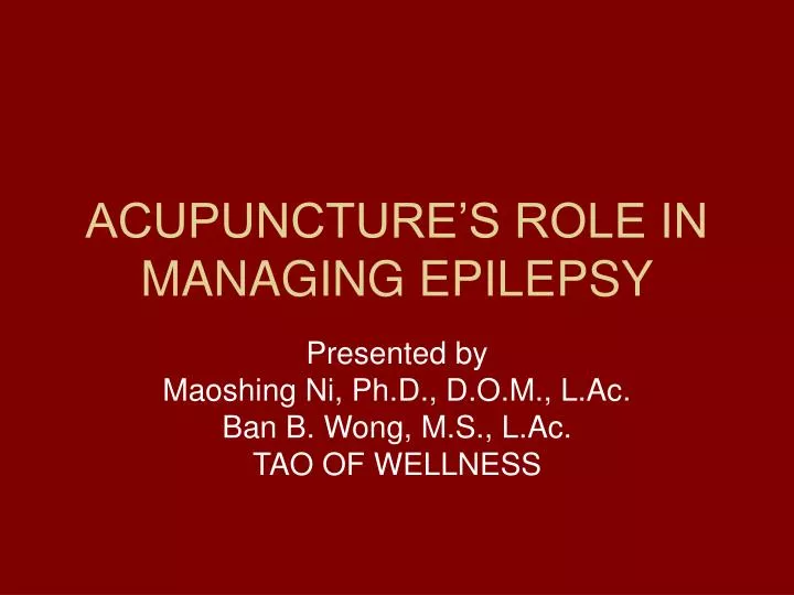 acupuncture s role in managing epilepsy