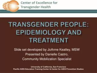 Transgender People: Epidemiology and treatment