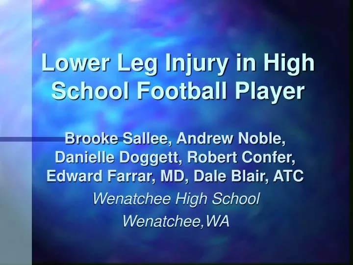 lower leg injury in high school football player