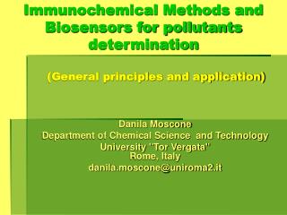 Immunochemical Methods and Biosensors for pollutants determination (General principles and application)