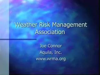 Weather Risk Management Association