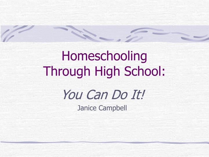 homeschooling through high school