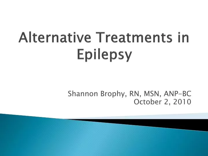 alternative treatments in epilepsy