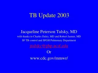 TB Update 2003