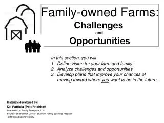 Family-owned Farms: Challenges and Opportunities