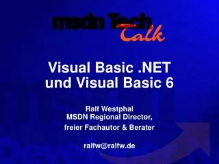 Visual Basic .NET und Visual Basic 6