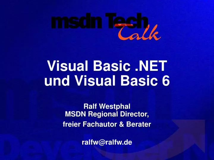 visual basic net und visual basic 6