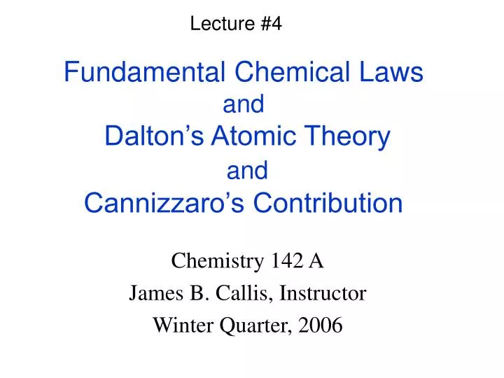 fundamental chemical laws and dalton s atomic theory and cannizzaro s contribution