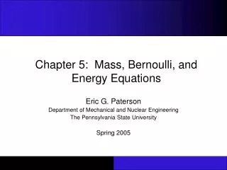 chapter 5 mass bernoulli and energy equations