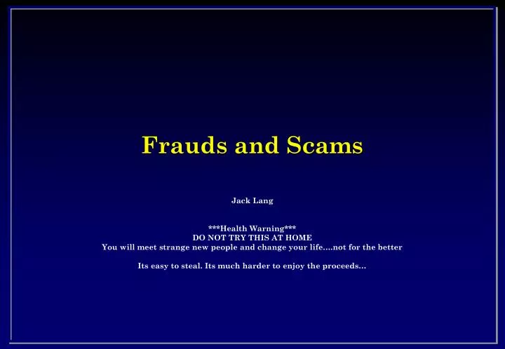 frauds and scams