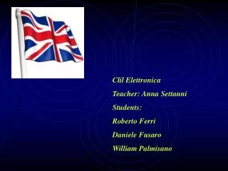 Clil Elettronica Teacher: Anna Settanni Students: Roberto Ferri Daniele Fusaro William Palmisano