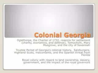 Colonial Georgia