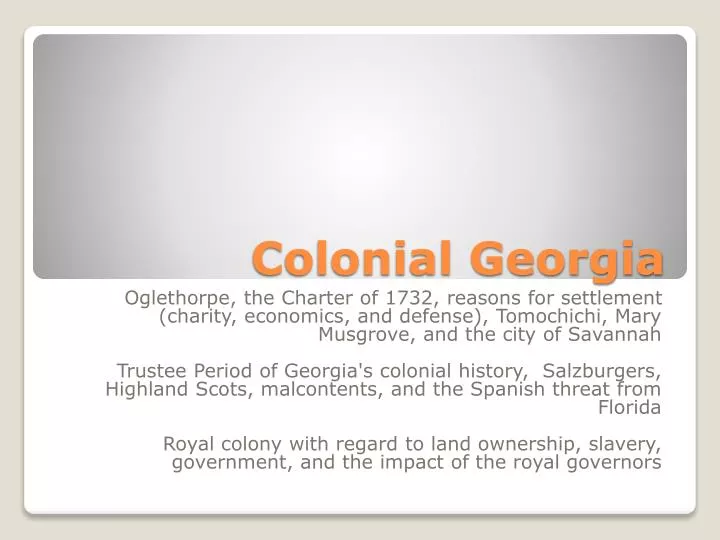 colonial georgia