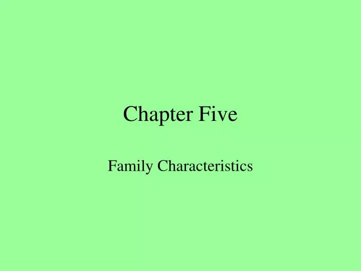 chapter five