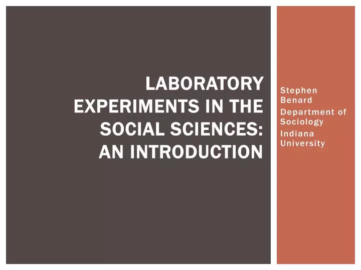 laboratory experiments in the social sciences an introduction