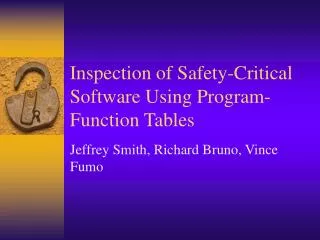 Inspection of Safety-Critical Software Using Program- Function Tables