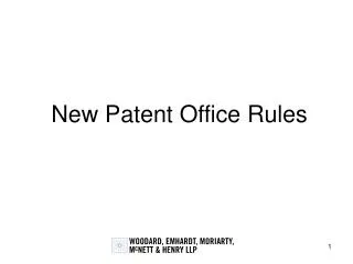 New Patent Office Rules
