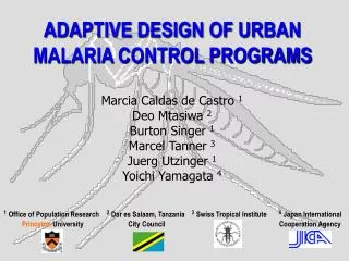 ADAPTIVE DESIGN OF URBAN MALARIA CONTROL PROGRAMS