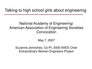 Talking to high school girls about engineering